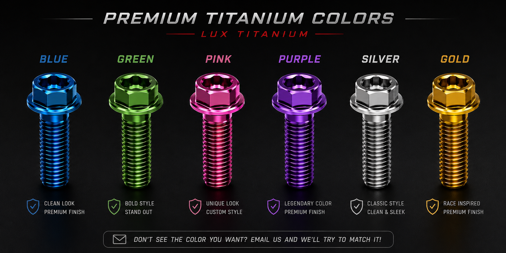 LUX Titanium — E-Ride Pro Titanium Full Bolt Kit